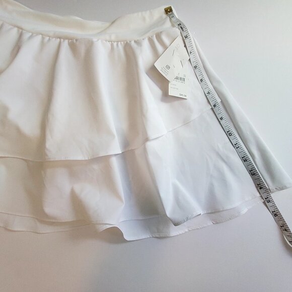 Lands End White Tiered Womens Swimsuit Skirt Bottom Elastic waistband for comfor - Picture 6 of 8